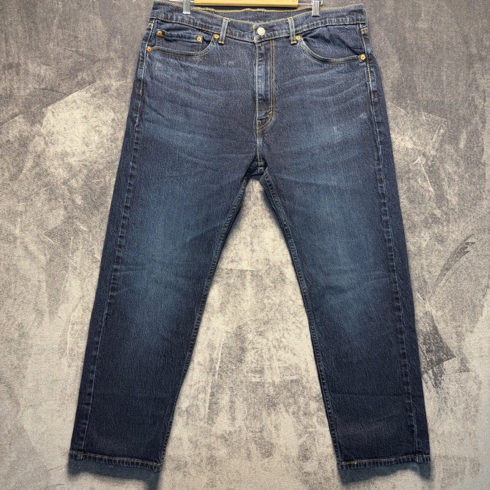 Levis Jeans Mens 38x30 Blue Denim 505 Regular Mid Dark Wash Casual Workwear